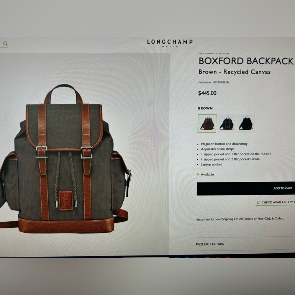Longchamp Brown Boxford Backpack